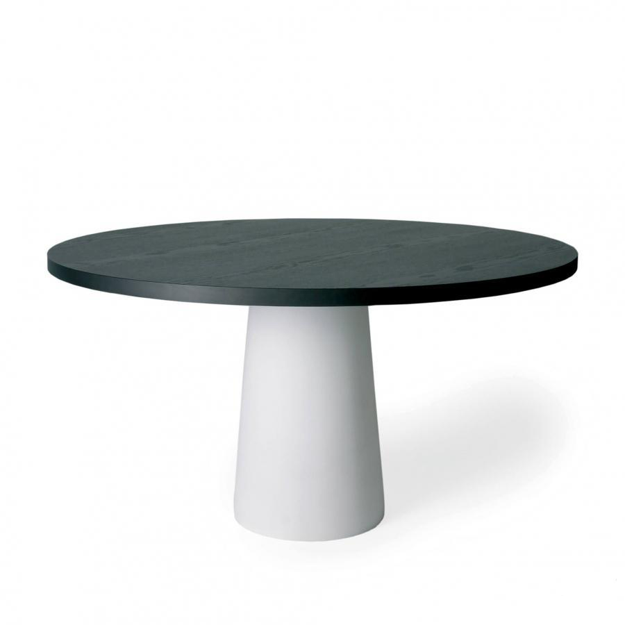 Стол Moooi MOTCFP0074W + MOTCWR140-Z Black Stained CONTAINER TABLE ø140