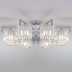 Потолочная люстра Eurosvet April 10126/8 хром/прозрачный хрусталь Strotskis Smart