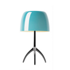 Настольный светильник Foscarini Lumiere 5 piccola Cromo nero/Turchese dimmer 0260112R2 32D