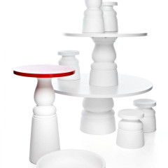 Стол Moooi MOTCFNA103W + MOTCWR070-- RAL3003 CONTAINER TABLE ø70