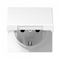 РОЗЕТКА с заземлением и крышкой белая (защита IP 44)