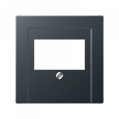 АУДИО-розетка матовый антрацит 2-разъем белая вставка