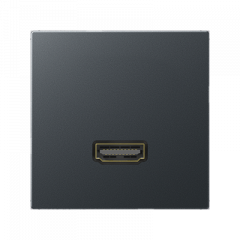 Розетка HDMI с пластиной 1-я матовый антрацит