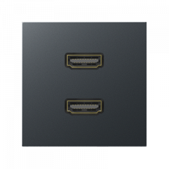 Розетка HDMI с пластиной 2-я матовый антрацит