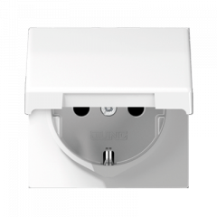 РОЗЕТКА с заземлением и крышкой белая (защита IP 44)