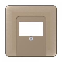 АУДИО-розетка золотая бронза 2-разъем белая вставка