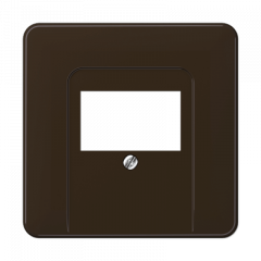 АУДИО-розетка коричневая 2-разъем белая вставка