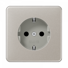 РОЗЕТКА с заземлением платина (защита IP 44)