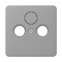 TV-FM-розетка проходная серая для систем приема спутникового эфирного и кабельного вещания