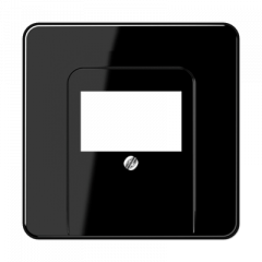 АУДИО-розетка черная 2-разъем белая вставка