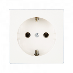 РОЗЕТКА с заземлением, защитными шторками слоновая кость (защита IP 44)