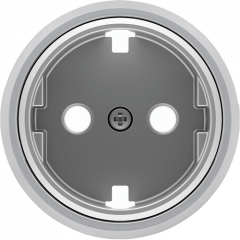 Розетка плоская с заземлением и защитными шторками черное стекло