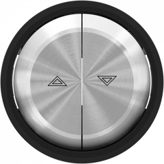 Выключатель для управления жалюзи (с фиксацией) черное стекло