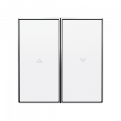 Выключатель для управления жалюзи кнопочный (без фиксации) альпийский белый