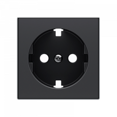 РОЗЕТКА плоская с заземлением и защитными шторками черный бархат