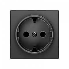 РОЗЕТКА с заземлением и защитными шторками черный бархат