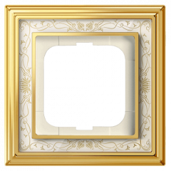 Рамка ABB Династия латунь/белая роспись - 1 пост