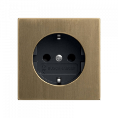 РОЗЕТКА с заземлением и подсветкой античная латунь