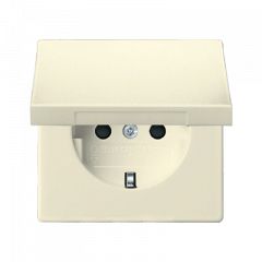 РОЗЕТКА с заземлением и откидной крышкой слоновая кость