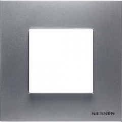 Рамка ABB Niessen Zenit серебристый - 1 пост (2 модуля)