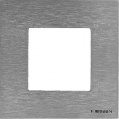 Рамка ABB Niessen Zenit сталь - 1 пост (2 модуля)
