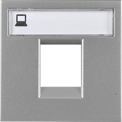 Internet-розетка 2-модульная серебряный