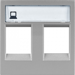 Internet-розетка двойная 2-модульная серебряный