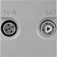 TV-R-SAT розетка проходная серебряный
