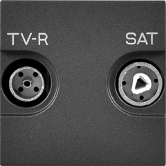 TV-R-SAT розетка одиночная антрацит для установки при схеме 