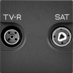 TV-R-SAT розетка проходная антрацит