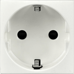 Розетка с заземлением белый