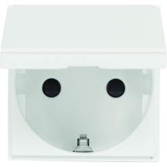 Розетка с заземлением и откидной крышкой белый