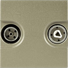 TV-R-SAT розетка одиночная шампань для установки при схеме 