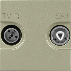 TV-R-SAT розетка проходная шампань