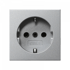 Розетка с заземлением алюминий (IP44)