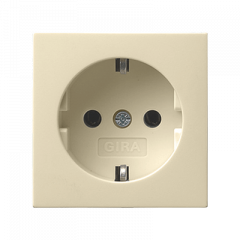 Розетка с заземлением крем (IP44)