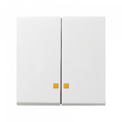 ВКЛючатель 2-клавишный С/П матовый белый
