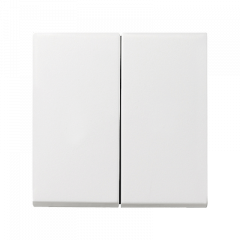 ПЕРЕКлючатель 2х-клавишный матовый белый (IP44)