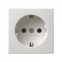 Розетка с заземлением матовый белый (IP44)