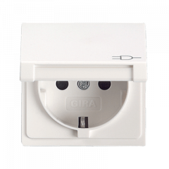 Розетка с заземлением и откидной крышкой матовый белый