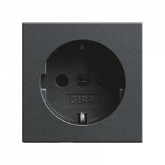 Розетка с заземлением черный (IP44)