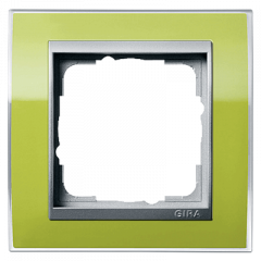 Рамка GIRA Event Clear зеленый/алюминий - 1 пост