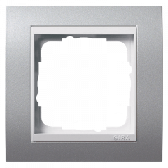 Рамка GIRA Event алюминий/белый глянцевый - 1 пост