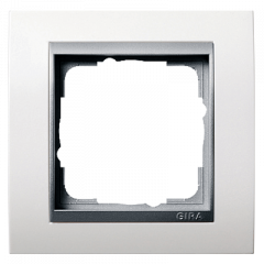 Рамка GIRA Event белый глянцевый/алюминий - 1 пост