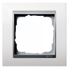 Рамка GIRA Event белый матовый/алюминий - 1 пост