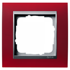 Рамка GIRA Event красный/алюминий - 1 пост