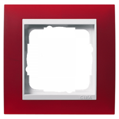 Рамка GIRA Event красный/белый глянцевый - 1 пост