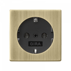 Розетка с заземлением бронза/черный IP