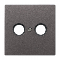 TV-FM-розетка проходная антрацит для систем приема спутникового эфирного и кабельного вещания