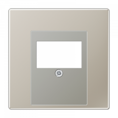 АУДИО-розетка нержавеющая сталь 2-разъем белая вставка